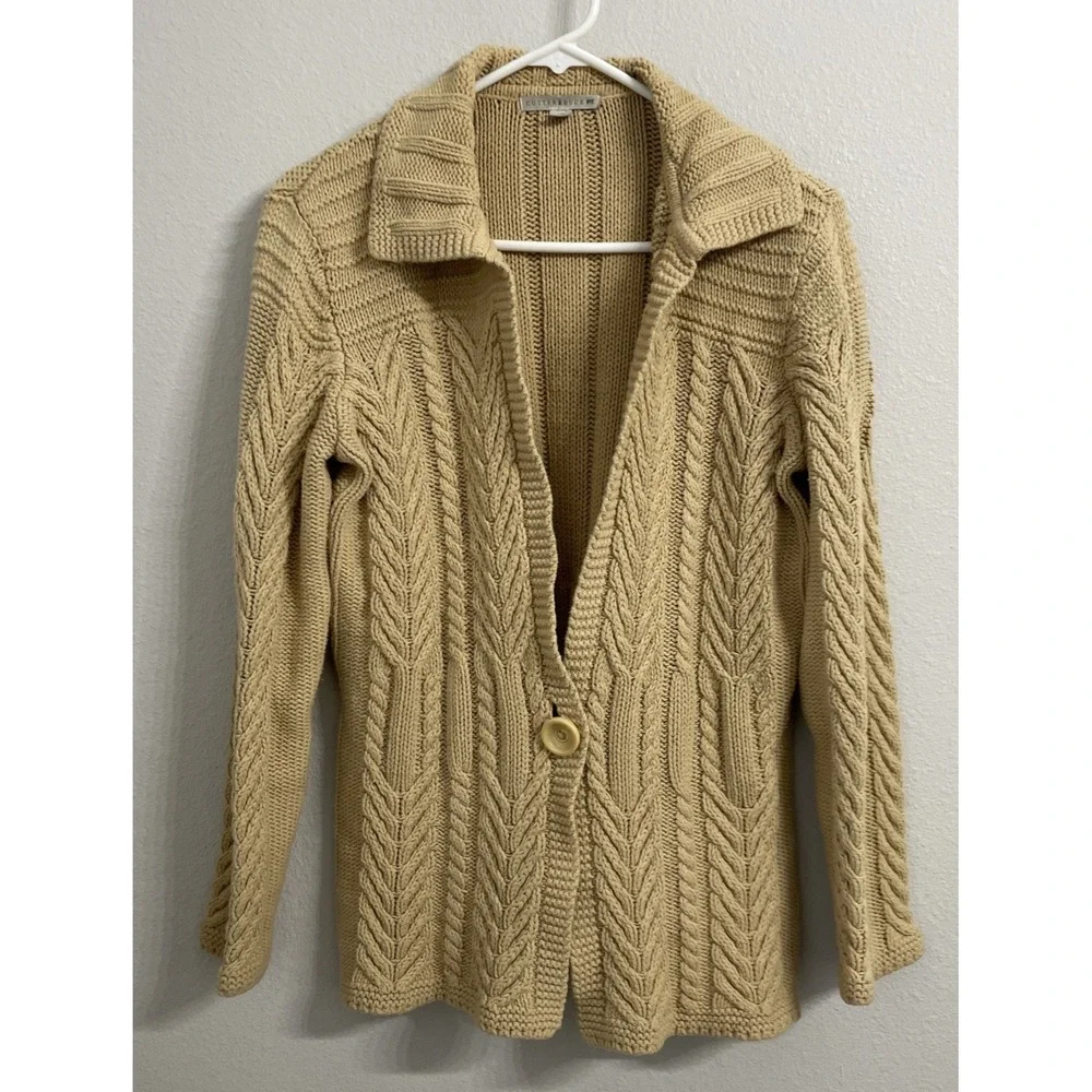 Cutter & Buck‎ Button Up Beige Cardigan Sweater Women's Size X-Large
